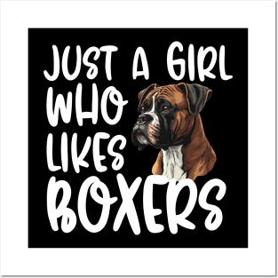 Just A Girl Who Likes Boxers Posters and Art